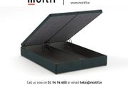 Ottoman Double (4'6") Bed - Plush Velvet Steel
