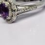 African Amethyst & Moissanite Ring in Rhodium Overlay Sterling Silver Image 9