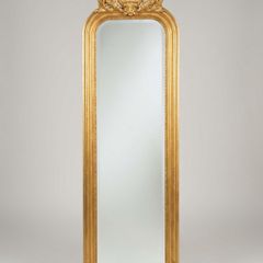 French Style Tall & Narrow Gilt Wood Mirror