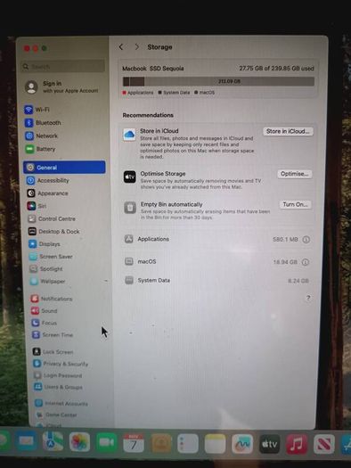 MacBook pro 16GB memory, 15 inch screen, 256GB SSD storage . Sequoia IOS 15.1  power supply 85 watts   . Video card Intel 4000 HD 2.6 Ghz CPU quad core