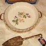 H.Samuel Oven-to-tableware Flan Dish  with Silver plated holder and Server Image 3