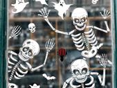 Vicor 6 sheets Halloween Party decoration,68pcs Halloween Window stickers,Skeleton and Ghost Window decals for Halloween