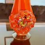Vintage Orange Studio Glass Statement Vase Image 2