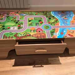 Wooden play table with storage