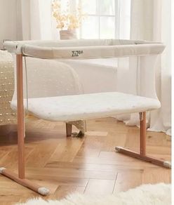 ZiZee Breathable Rocking Crib - Scandinavian Walnut/Ecru