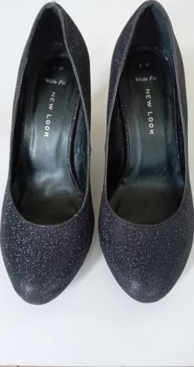 Black Glitter Heels