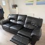 Leather sofa with a seat recliner Image 3