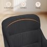 Dining Chair Set of 2 with backrests, Thick Padded Seat armchairs, Easy-Clean Faux Leather and Linen, Sturdy Metal Legs kitchen chairs for Dining and Living Room(Black) Image 4