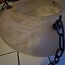 Rare open base Original Art Deco light pink hue 1930s glass ceiling shade Image 10