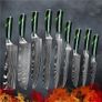 Complete Green Handle Set Knives 9 pcs Engrave your Name/Symbols By Di'Casteel Image 3