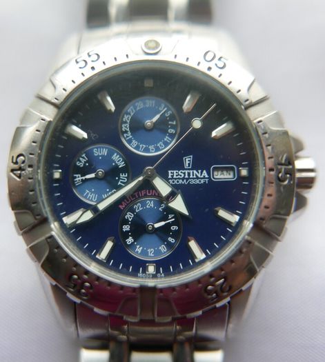 Men's Festina Chronograph Quartz Watch 100M/330FT Multifunction 16059 Watch-Festina Wristwatch Quartz Analog