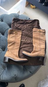 Gucci size 5 authentic tan boots in original dustbag
