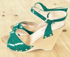 L.k.Bennett wooden & patient leather sandles