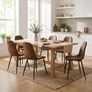 Vinatge Set of 6 Dining Chairs Upholstered Seat with Black Metal Legs Image 5