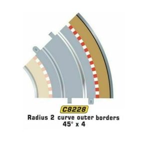 Scalextric C8228: New Radius 2 Outer Borders & Barriers x4  (R2)