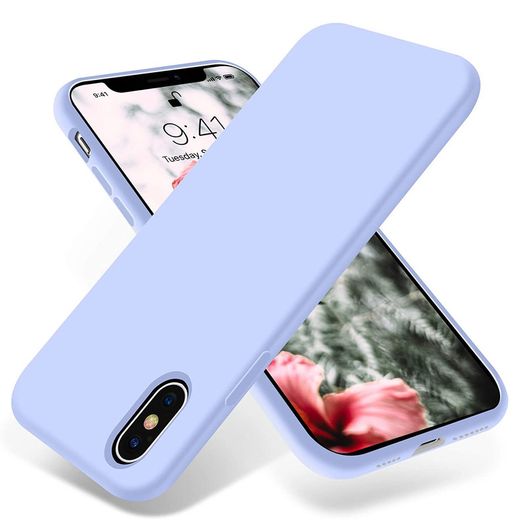 Liquid Silicone Case For iPhone XS Max Luxury Thin ShockProof Soft Phone Cover Purple - FHT4IPXSMLK