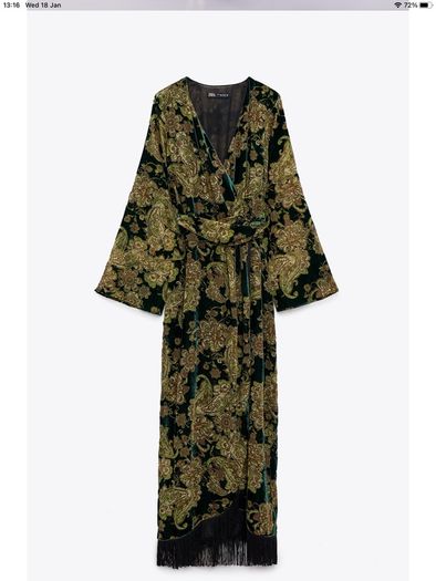 Zara velvet wrap style dress, new, size M,