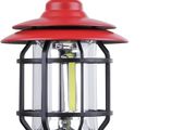 Portable Retro Camping Lantern, Hanging Dimmable COB Brightness Tent Light for Camping, Party, Night Fishing, Hiking, Home Lighting, Outages Emergency (AA Battery Powered, Red)