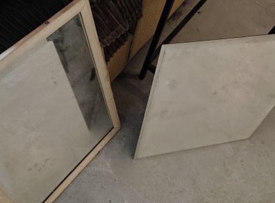 2 perfect beveled mirrors unframed