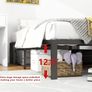 4ft6 Double Bed Frames, 36cm High Metal Platform Bed Frames Double with Storage Under Bed/Steel Slats Mattress Base, No Box Spring Needed, Enhanced Support Noise Free, Black Image 3