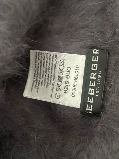 Seeberger womens Gray animal hair blend fuzzy bucket hat with a flower decoration new