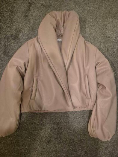 Miss Selfridge Faux leather shawl jacket