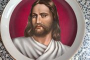 Vintage Miniature 15cm  UK plate of Our Lord Jesus Christ devotional item
