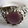 Vintage 925 sterling silver rose quartz & beryl ring 3,58g size P1/2 Image 5