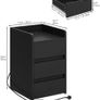 Bedside Table with 3 Drawers and Power Station, Modern Nightstand End Table, Water-Resistant Storage Side Table for Living Room and Bedroom, 35 x 40 x 59cm (Black) Image 2