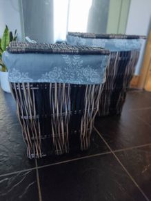 Set of storage wicker baskets