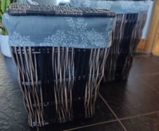 Set of storage wicker baskets