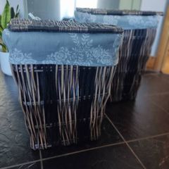 Set of storage wicker baskets