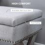 Storage Ottoman, Elegant Blanket Box with Bentwood Frame, Sponge Top, Footstool for Hallway, Entryway, Grey Image 5