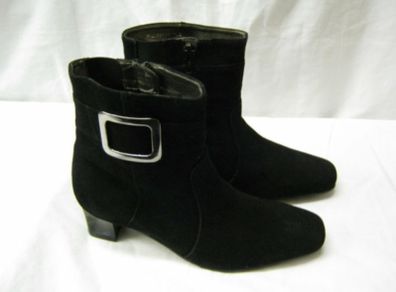 Van Dal Black Suede Boots 60s Style