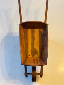 1987 Handcrafted Irish Yew Wood Miniature Wheelbarrow