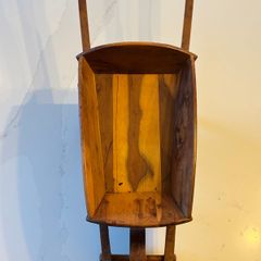 1987 Handcrafted Irish Yew Wood Miniature Wheelbarrow