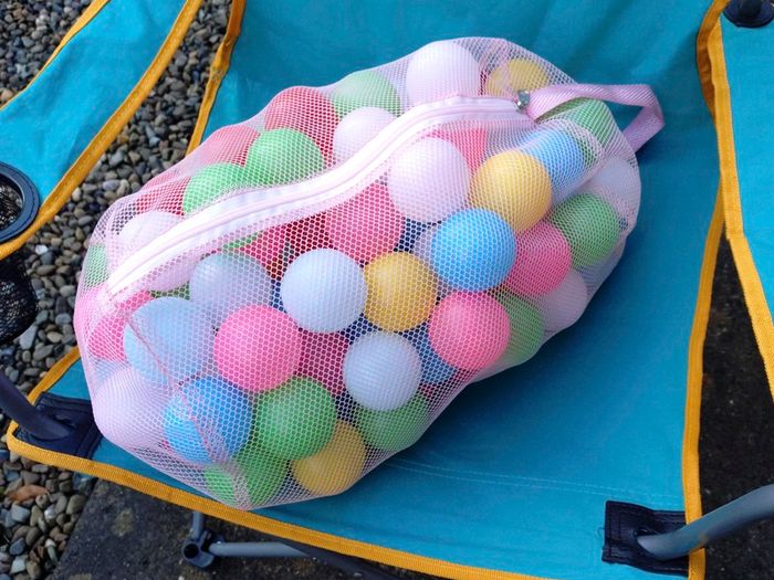 Lightweight Coloured Plastic Balls In Net Sack.