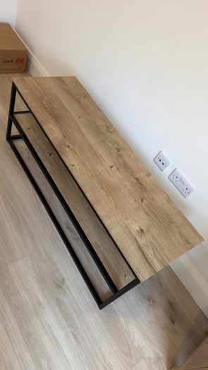 TV Unit . TV stand . TV Bench Black & Oak Effect, 120cm