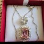 Elegant Brand New Pink Crystal Statement Necklace Image 6