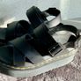 Dr Martens / Docs Size 5, Voss 11 Quad Athena Leather Strap Platform Sandals in Black Image 3