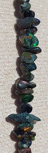 44ct Black Opal Necklace 46cm