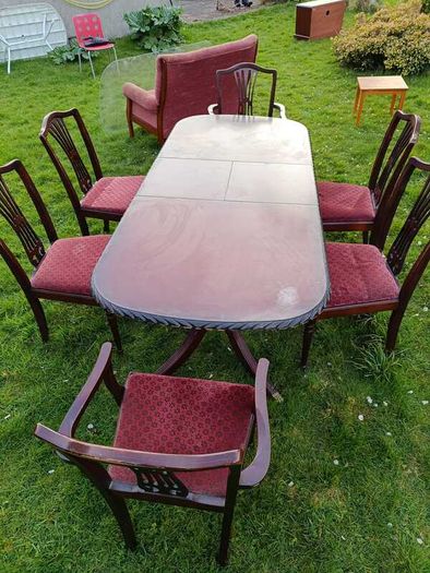 Dining table with chars - solid wood