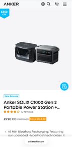 Anker Solix C1000 Gen 2 Portable Power Station + Case