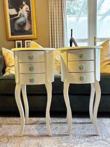 Two Refurbished, Wooden, Vintage Bedside Tables