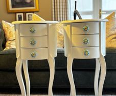 Two Refurbished, Wooden, Vintage Bedside Tables