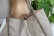 ALDO grey with silver chain shoulder straps bag