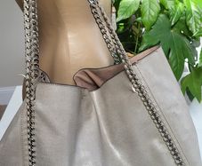 ALDO grey with silver chain shoulder straps bag