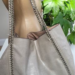 ALDO grey with silver chain shoulder straps bag
