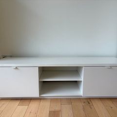 BYS TV bench, high-gloss white, 160x42x45 cm