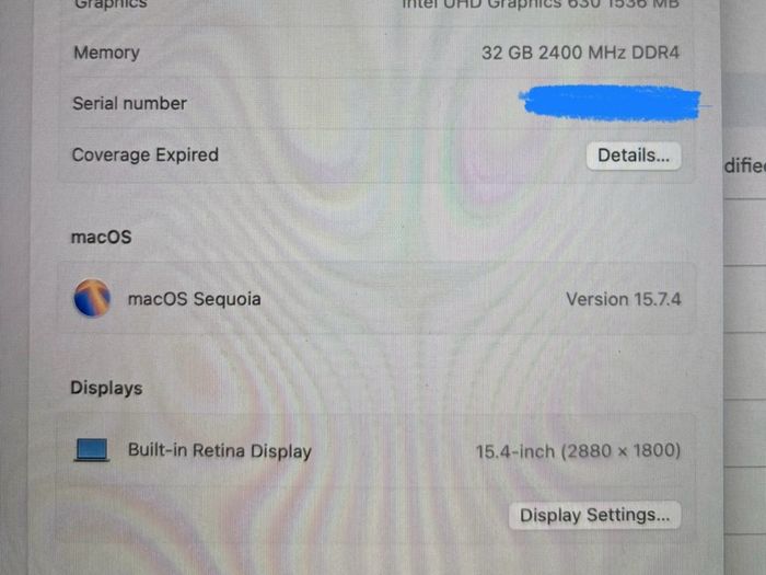 Macbook Pro 2018 15,1 i7 w/Radeon 560x 32GB 500GB